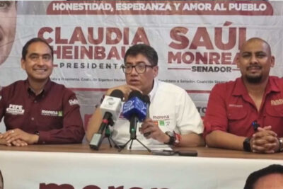 José Saldívar y Saúl Monreal al frente de Morena. | Foto: Cortesía.
