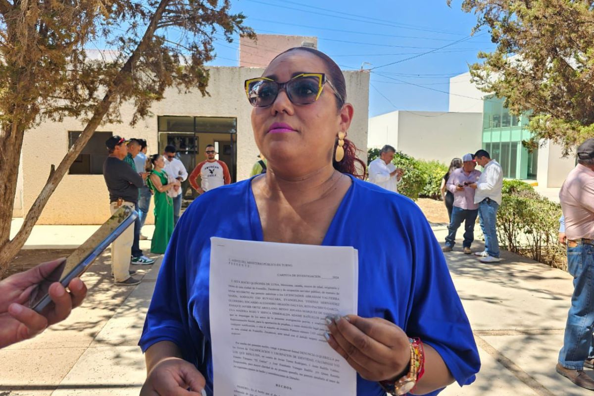 Rita Quiñones de Luna, presidenta municipal interpuso una demanda contra Javier Torres Rodríguez; candidato a la presidencia municipal de Fresnillo