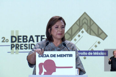 Xóchitl Gálvez en el Segundo Debate Presidencial. | Foto: Cortesía.