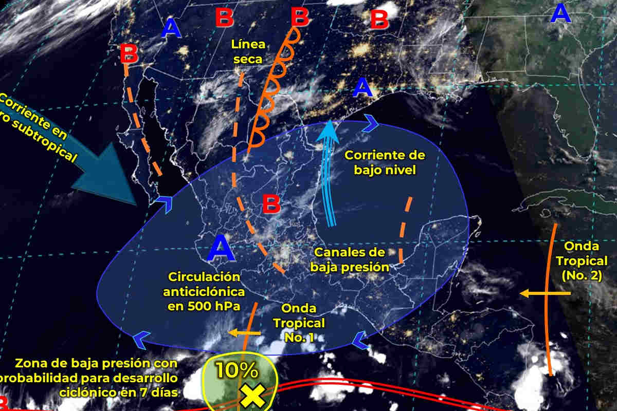 Mapa meteorológico de México de hoy 3 de junio de 2024